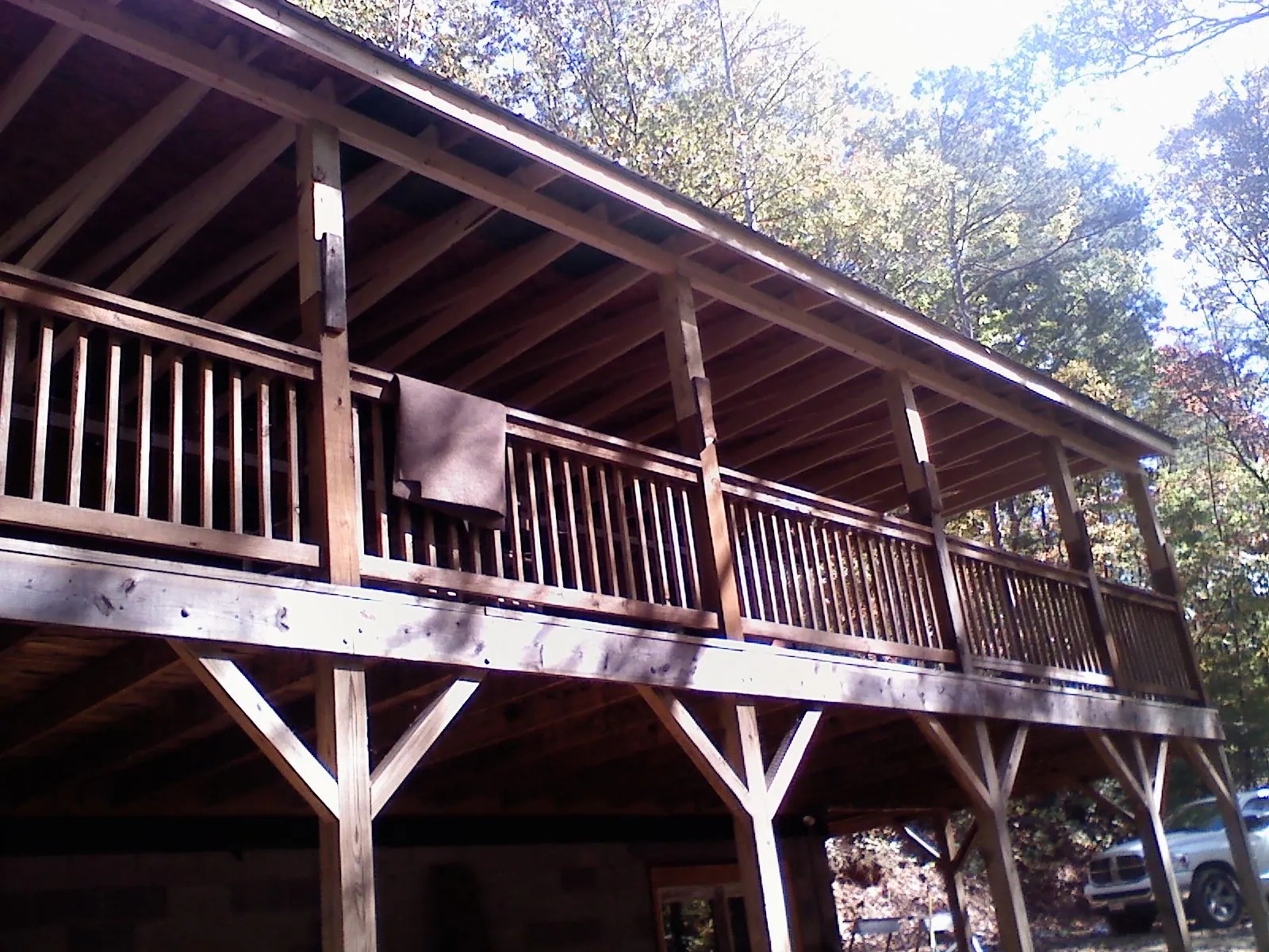 Timber framing under a new elevated porch and deck — Roof Leak Repair in Elkton by Roofing Brothers